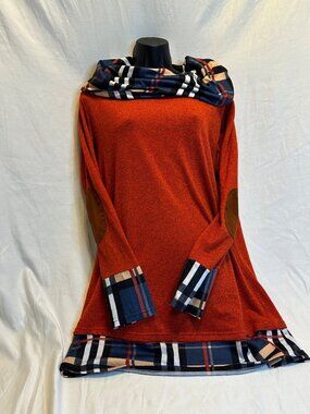 Alaster Queen Women's Long Sleeve Fall Dress Casual Plaid Cowl Neck Winter Tunic